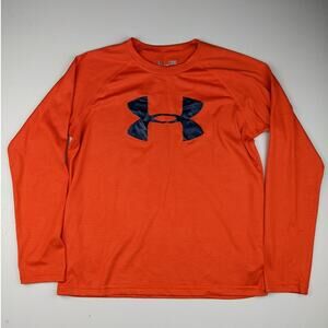 Under Armour Orange Long Sleeve Athletic Shirt - Youth Large